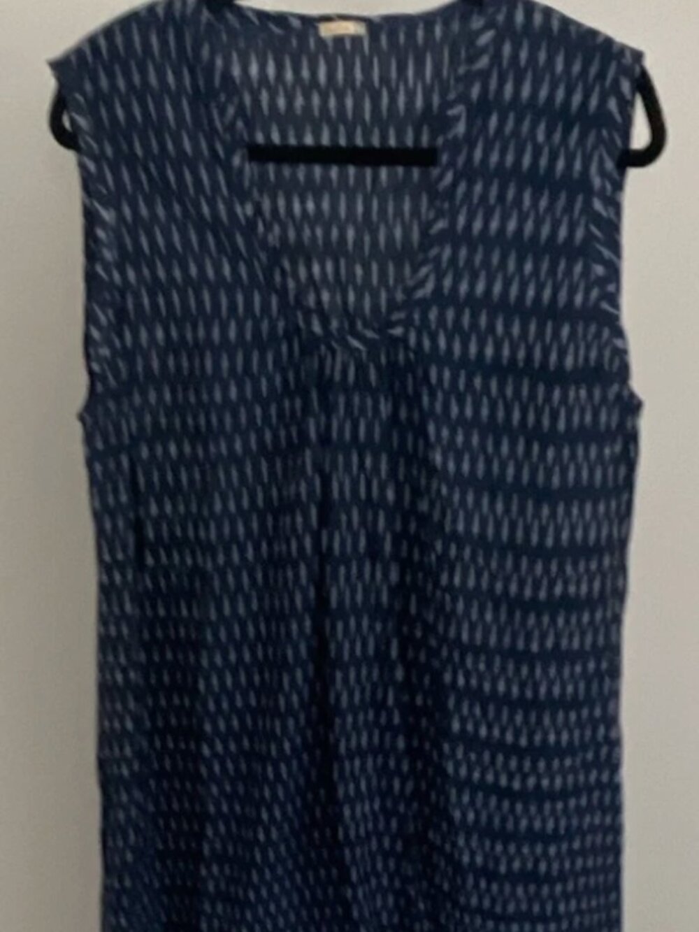Matta NY Blue Ikat Print Sleeveless Midi Shift Dress Women’s Size XL Boho